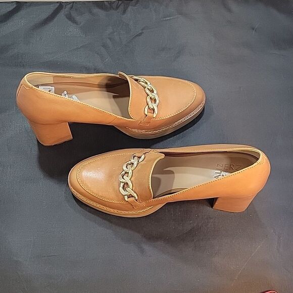 BRAND NEW NATURALIZER CALLIE MOC ENGLISH TEA LEATHER HEELED SHOES I3520L1200 - Picture 9 of 15